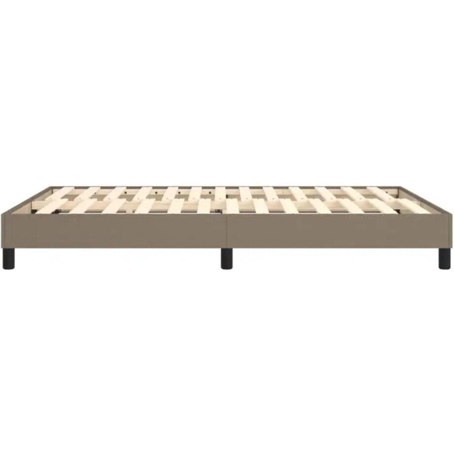 vidaXL - Boxspring - bed - stof - taupe - 140x200 - cm vidaXL - Boxspring - bed - stof - taupe - 140x200 - cm afbeelding 1
