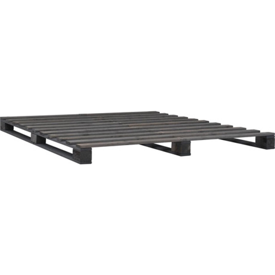 vidaXL - Bedframe - pallet - massief - grenenhout - grijs - 140x200 - cm vidaXL - Bedframe - pallet - massief - grenenhout - grijs - 140x200 - cm afbeelding 1
