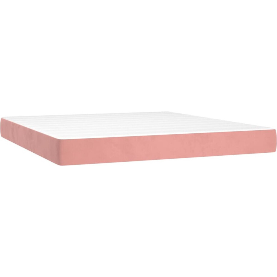 vidaXL - Pocketveringmatras - medium - 160x210x20 - cm - fluweel - roze vidaXL - Pocketveringmatras - medium - 160x210x20 - cm - fluweel - roze afbeelding 1