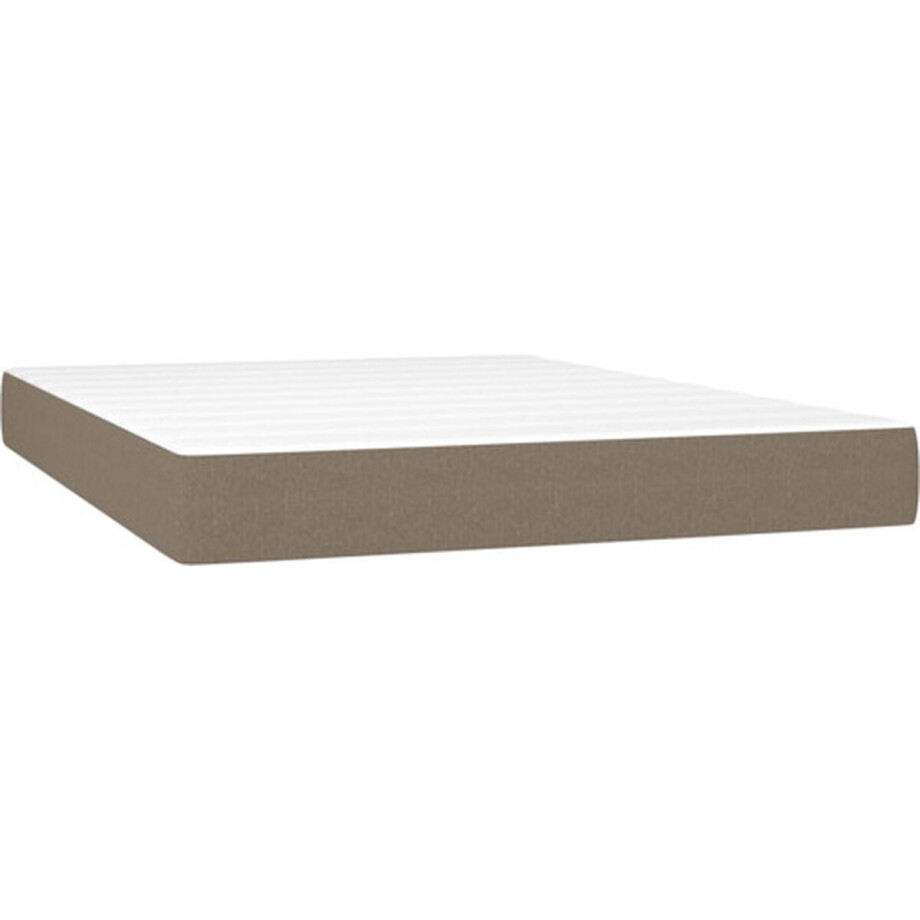 vidaXL - Pocketveringmatras - medium - 140x200x20 - cm - stof - taupe vidaXL - Pocketveringmatras - medium - 140x200x20 - cm - stof - taupe afbeelding 1