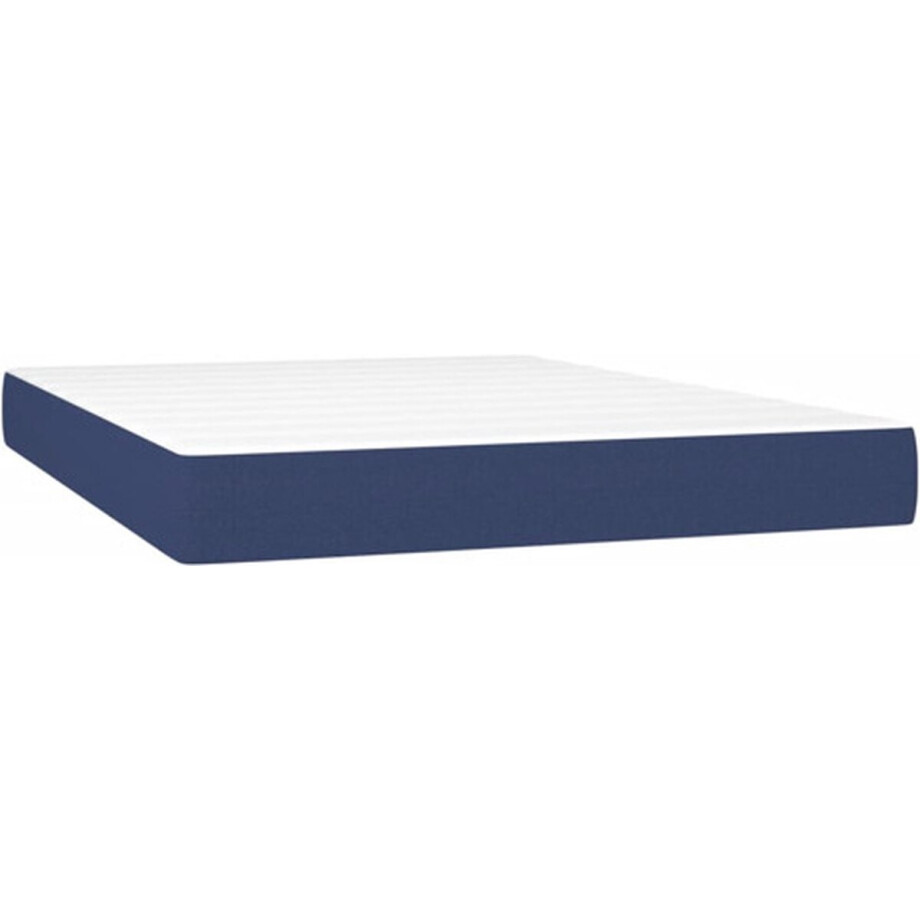 vidaXL - Pocketveringmatras - medium - 140x190x20 - cm - stof - blauw afbeelding 1