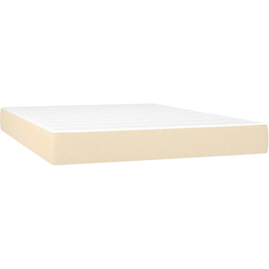 vidaXL - Pocketveringmatras - medium - 140x200x20 - cm - stof - crèmekleurig afbeelding 1