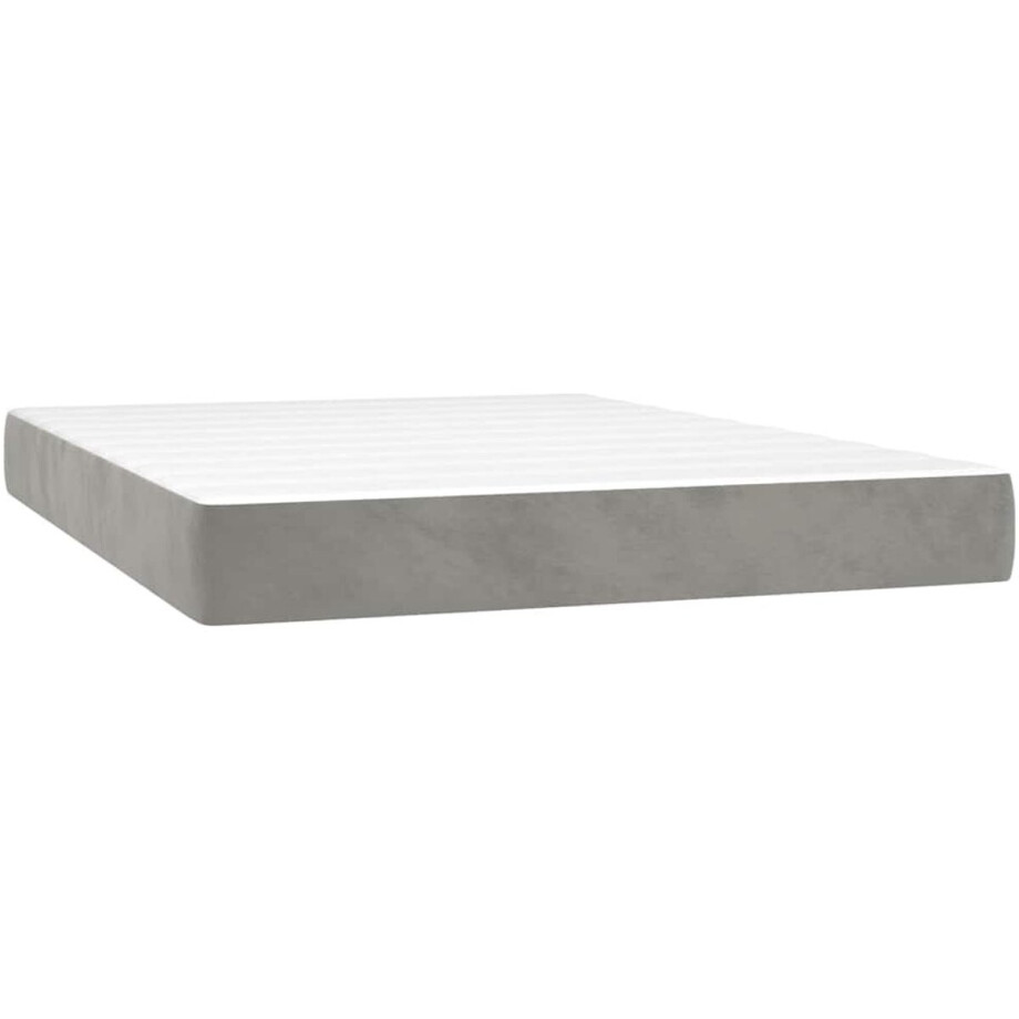 vidaXL - Pocketveringmatras - medium - full - 137x190x20 - cm - fluweel - lichtgrijs vidaXL - Pocketveringmatras - medium - full - 137x190x20 - cm - fluweel - lichtgrijs afbeelding 1