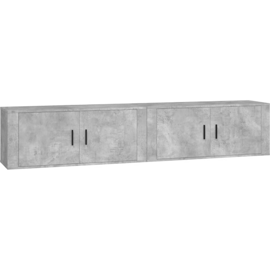 vidaXL Tv-wandmeubels - 2 stuks - 100x34,5x40 cm - Betongrijs TV Meubel - Wandmontage - Grijs - Betonlook - Houten Meubels vidaXL Tv-wandmeubels - 2 stuks - 100x34,5x40 cm - Betongrijs TV Meubel - Wandmontage - Grijs - Betonlook - Houten Meubels afbeelding 1