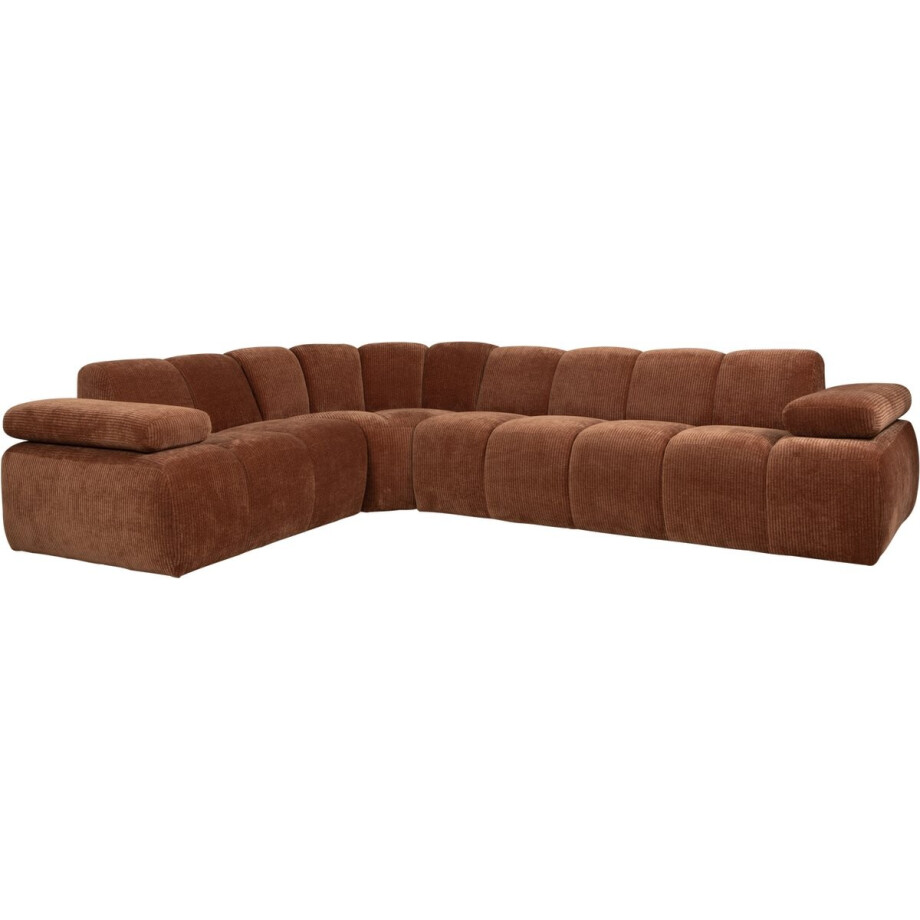 WOOOD Mojo Hoekbank Links - Ribstof - Roest Bruin - 74x310x230 WOOOD Mojo Hoekbank Links - Ribstof - Roest Bruin - 74x310x230 afbeelding 1