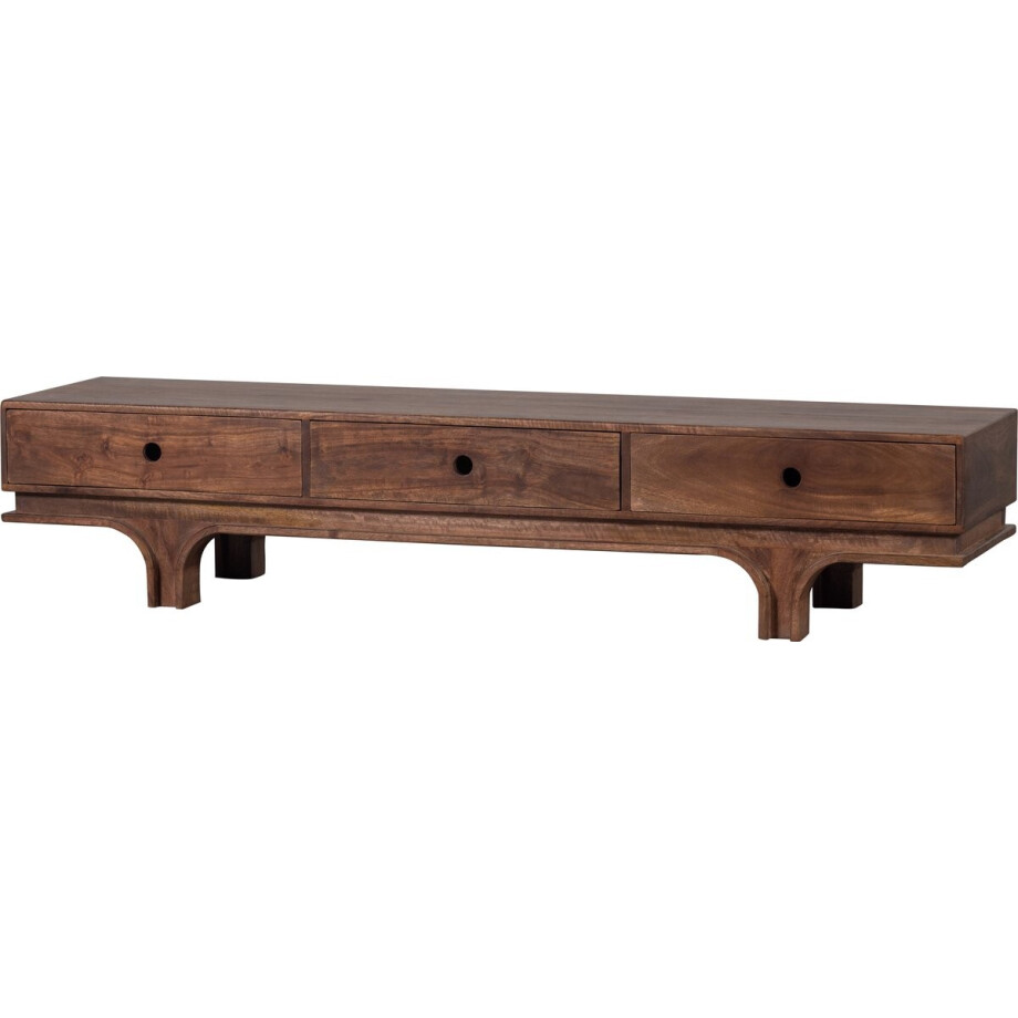 WOOOD Staes Tv-Meubel - Mangohout - Walnoot - 37x180x45 afbeelding 1