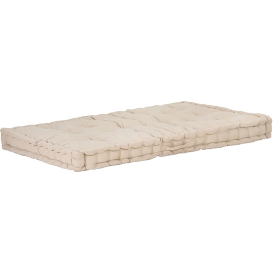 vidaXL - Palletvloerkussen - 120x80x10 - cm - katoen - beige afbeelding 1