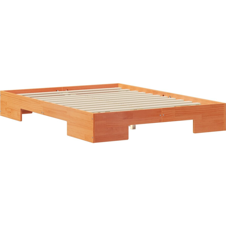 vidaXL - Bedframe - Bruin - 140 - x - 190 - cm afbeelding 1
