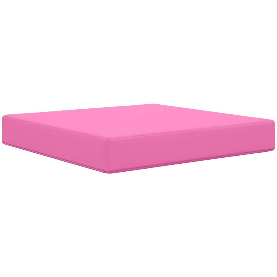 vidaXL - Buitenbankkussen - Roze - 60 - x - 60 - x - 8 - cm - Polyester afbeelding 1