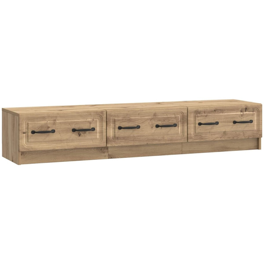 vidaXL - TV - Kast - 147 - x - 34,5 - x - 27 - cm - Artisanaal - eiken - Bewerkt - hout vidaXL - TV - Kast - 147 - x - 34,5 - x - 27 - cm - Artisanaal - eiken - Bewerkt - hout afbeelding 1