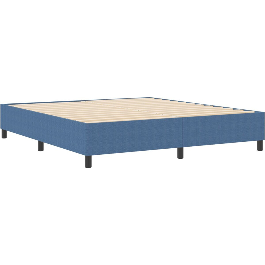 vidaXL - Platformbedframe - Blauw - 180 - x - 200 - cm - Stof afbeelding 1