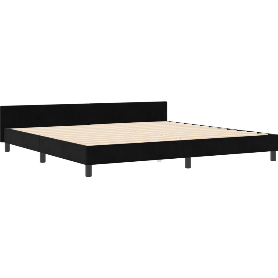 vidaXL - Boxspring - bed - met - hoofdeinde - Zwart - 200 - x - 200 - cm - Fluweel afbeelding 1