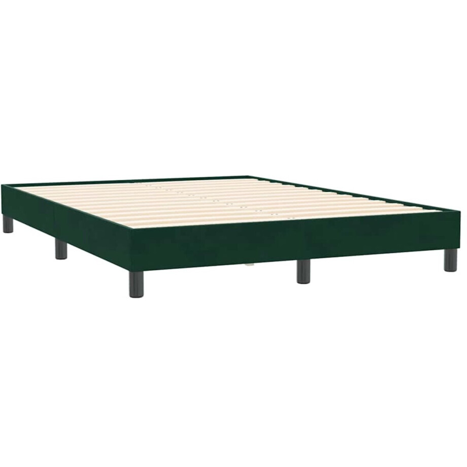 vidaXL - Bedframe - zonder - matras - 160x210 - cm - fluweel - donkergroen afbeelding 1