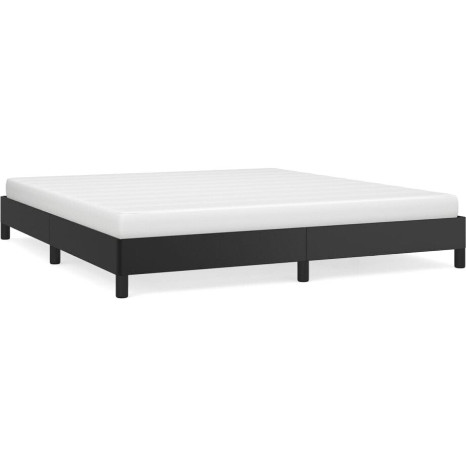 vidaXL - Bedframe - kunstleer - zwart - 180x200 - cm vidaXL - Bedframe - kunstleer - zwart - 180x200 - cm afbeelding 1