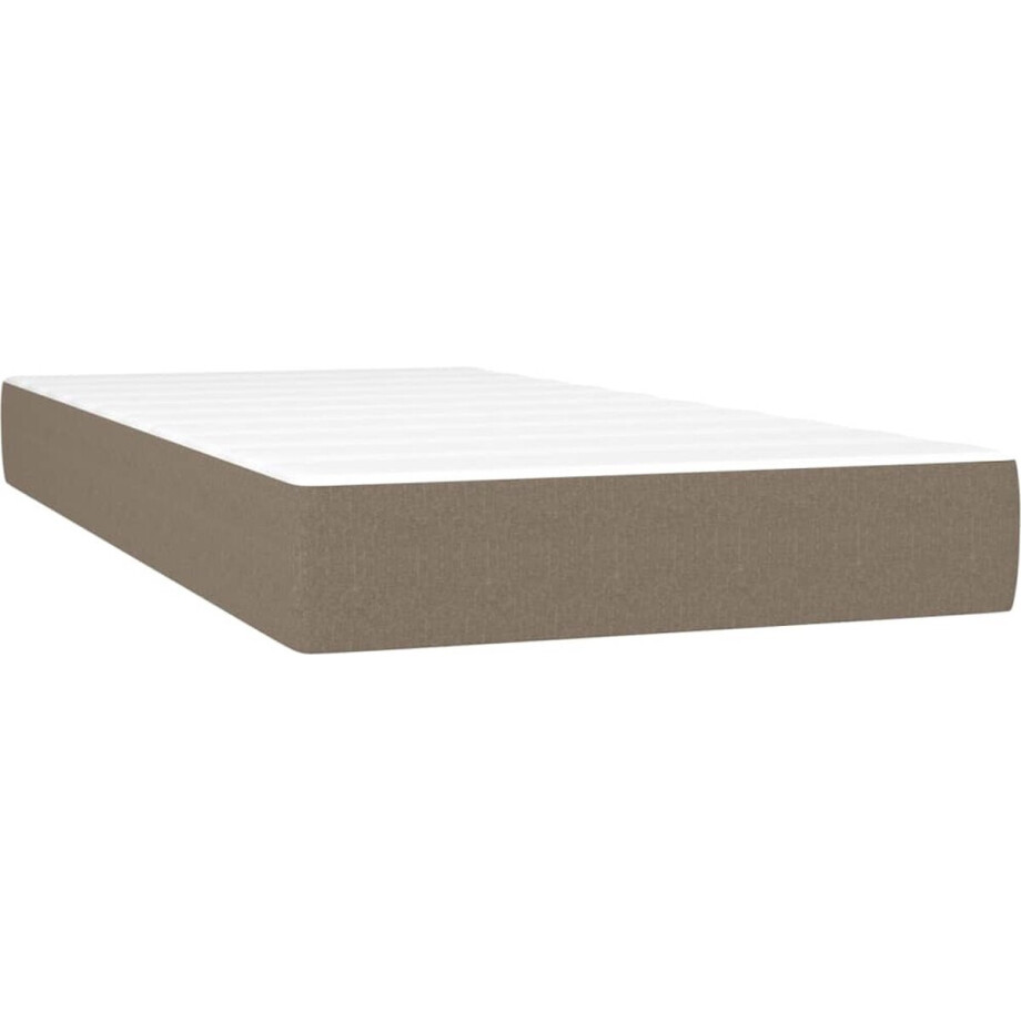 vidaXL Pocketveringmatras 90x200 cm - Taupe Pocketveringmatras - Matras - Medium Hard - Taupecleur - 90x200cm afbeelding 1