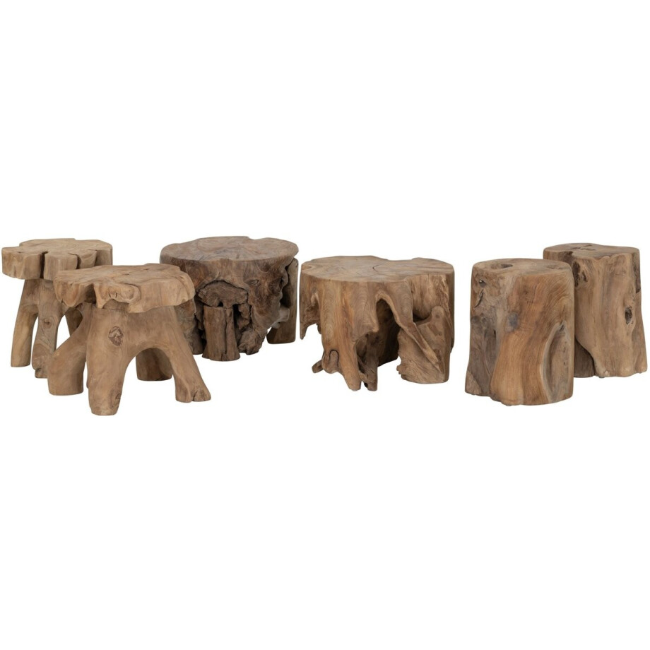 MUST Living Coffee table Billie,±40xØ40 cm, teakwood roots afbeelding 1