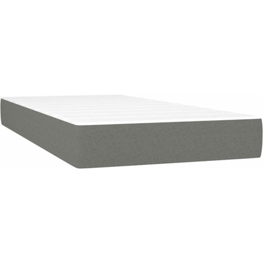 vidaXL - Pocketveringmatras - medium - 90x200x20 - cm - stof - donkergrijs vidaXL - Pocketveringmatras - medium - 90x200x20 - cm - stof - donkergrijs afbeelding 1