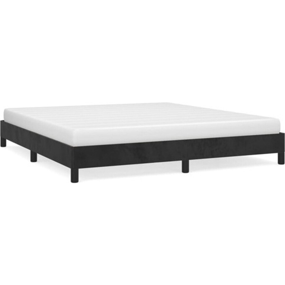 vidaXL - Bedframe - zonder - matras - 180x200 - cm - fluweel - zwart vidaXL - Bedframe - zonder - matras - 180x200 - cm - fluweel - zwart afbeelding 1