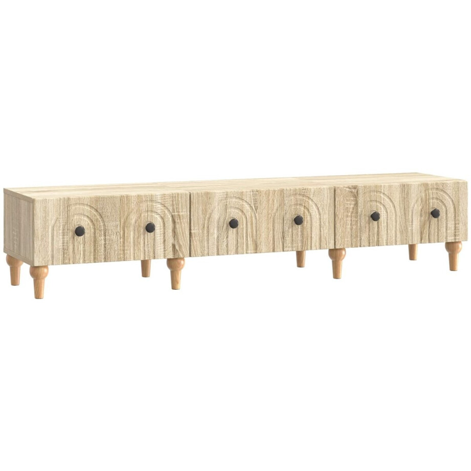 vidaXL - TV - Kast - met - lade - Sonoma - Eiken - 147 - x - 34,5 - x - 30 - cm - Bewerkt - hout vidaXL - TV - Kast - met - lade - Sonoma - Eiken - 147 - x - 34,5 - x - 30 - cm - Bewerkt - hout afbeelding 1