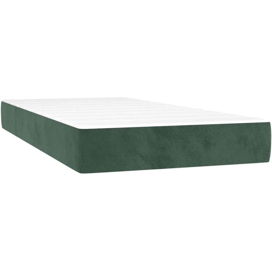 vidaXL - Pocketveringmatras - medium - 100x210x20 - cm - fluweel - donkergroen afbeelding 1