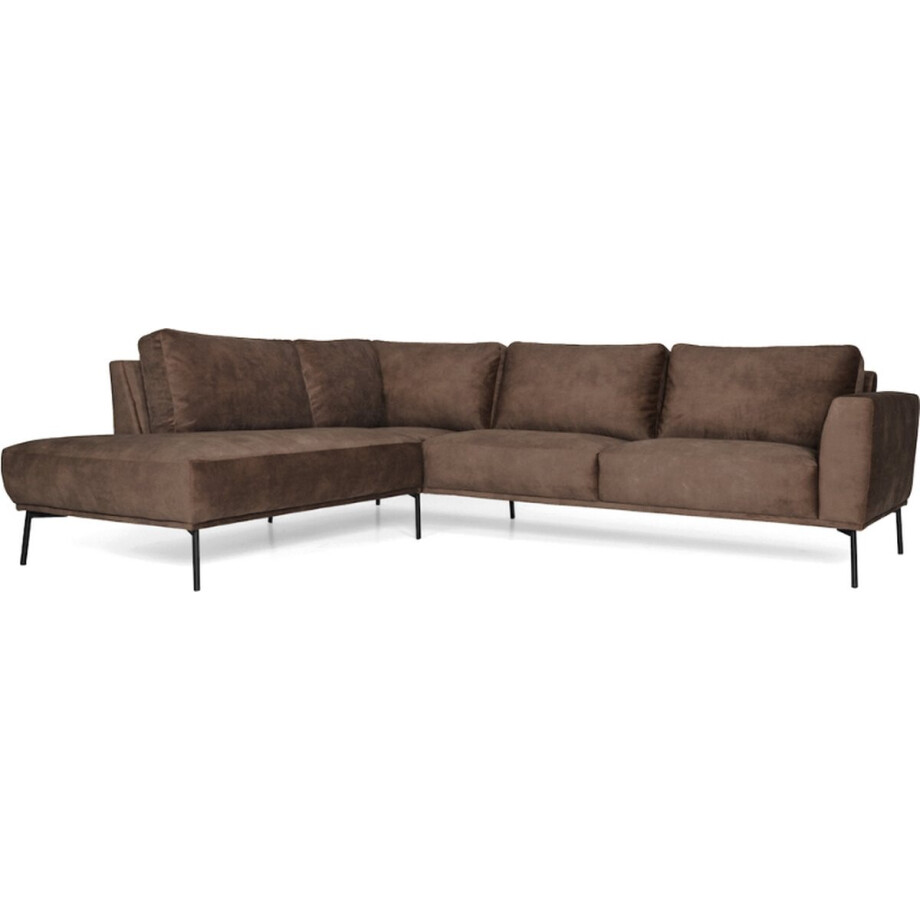 Hoekbank - Tulp - links - leer Colorado bruin 04 afbeelding 1