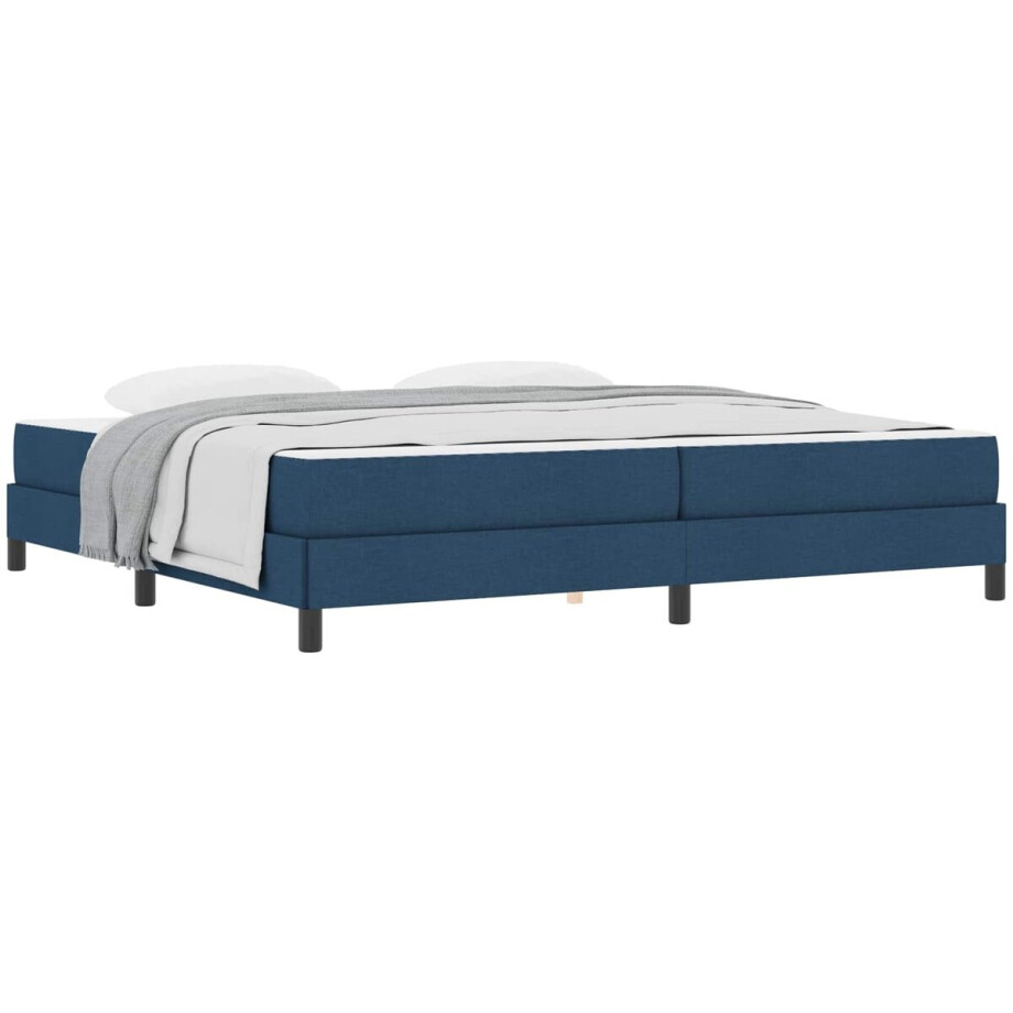 vidaXL - Boxspring - bed - Blauw - 200 - x - 200 - cm - Stof afbeelding 1