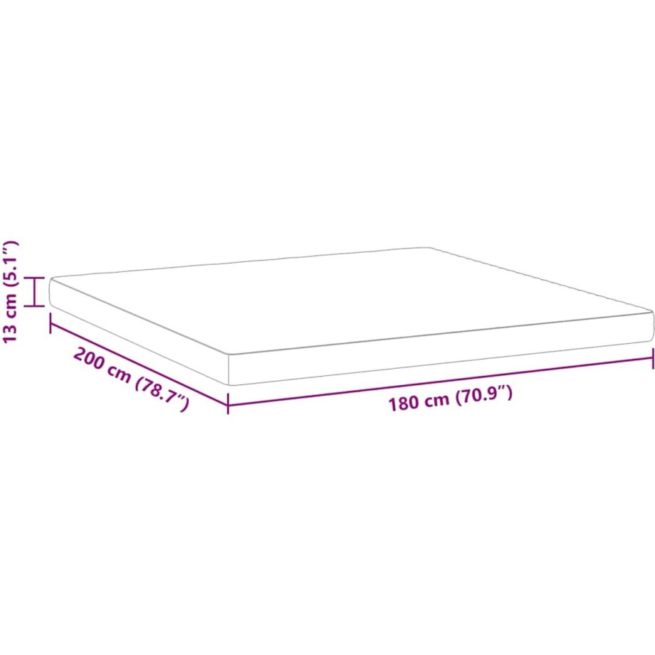vidaXL - Matras - Wit - 180 - x - 200 - cm - Jacquard - stof afbeelding 1