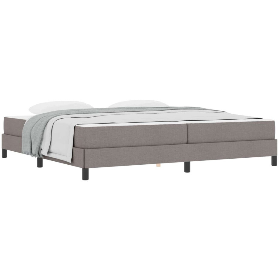 vidaXL - Boxspring - bed - Taupe - 200 - x - 200 - cm - Stof afbeelding 1