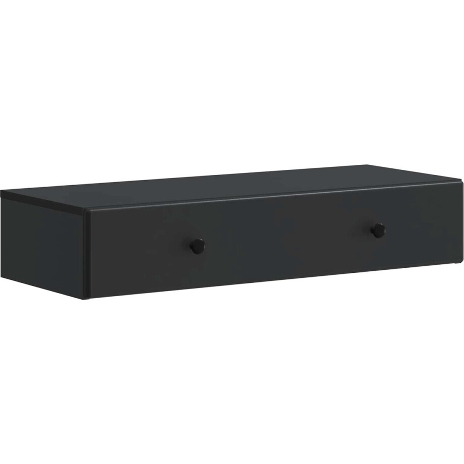 vidaXL - Wandgemonteerde - Zijtafel - Zwart - 87,5 - x - 34,5 - x - 17 - cm - Bewerkt - hout afbeelding 1