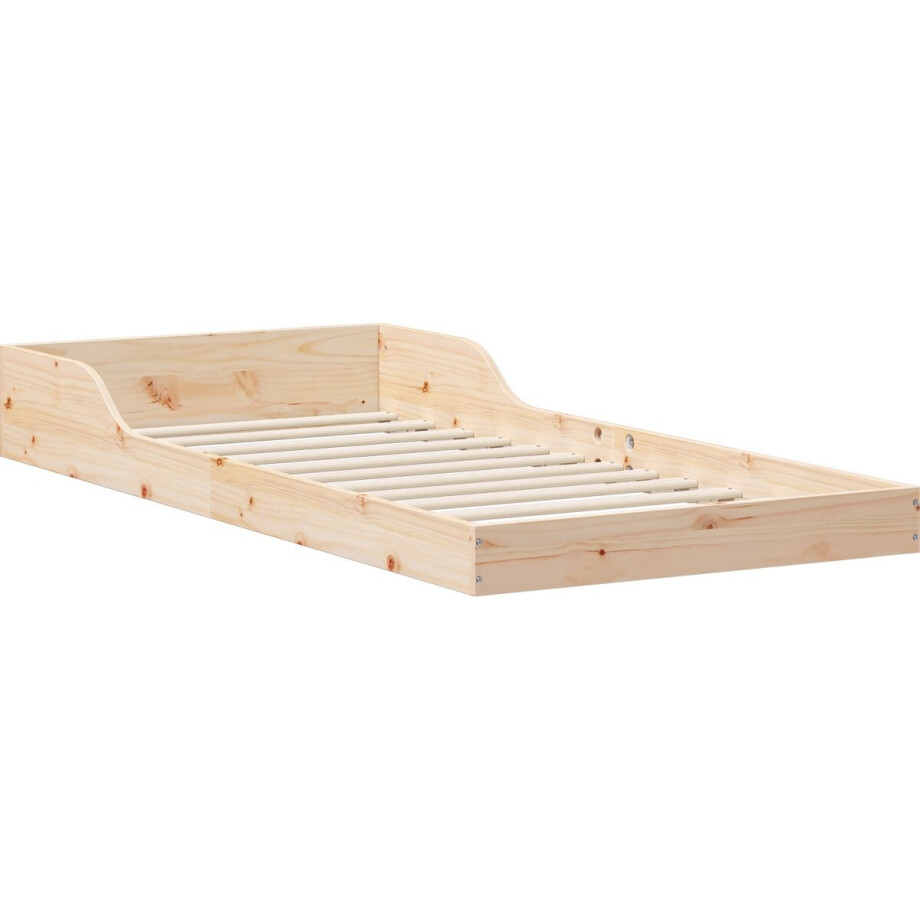 vidaXL - Bedframe - Naturel - 100 - x - 220 - cm - Massief - grenenhout afbeelding 1