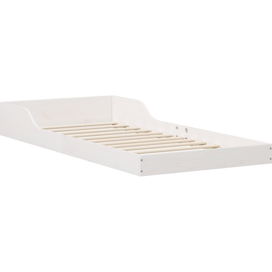 vidaXL - Bedframe - Wit - 100 - x - 220 - cm - Massief - grenenhout afbeelding 1