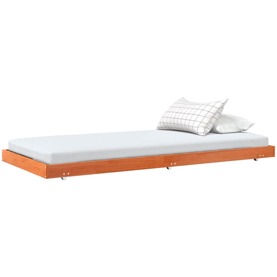 vidaXL - Bedframe - Wasbruin - 90 - x - 200 - cm - Massief - grenenhout afbeelding 1
