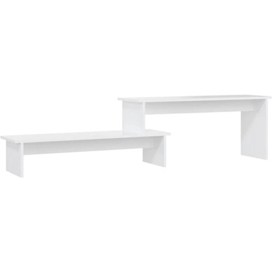 vidaXL - Tv-meubel - 180x30x43 - cm - bewerkt - hout - wit vidaXL - Tv-meubel - 180x30x43 - cm - bewerkt - hout - wit afbeelding 1