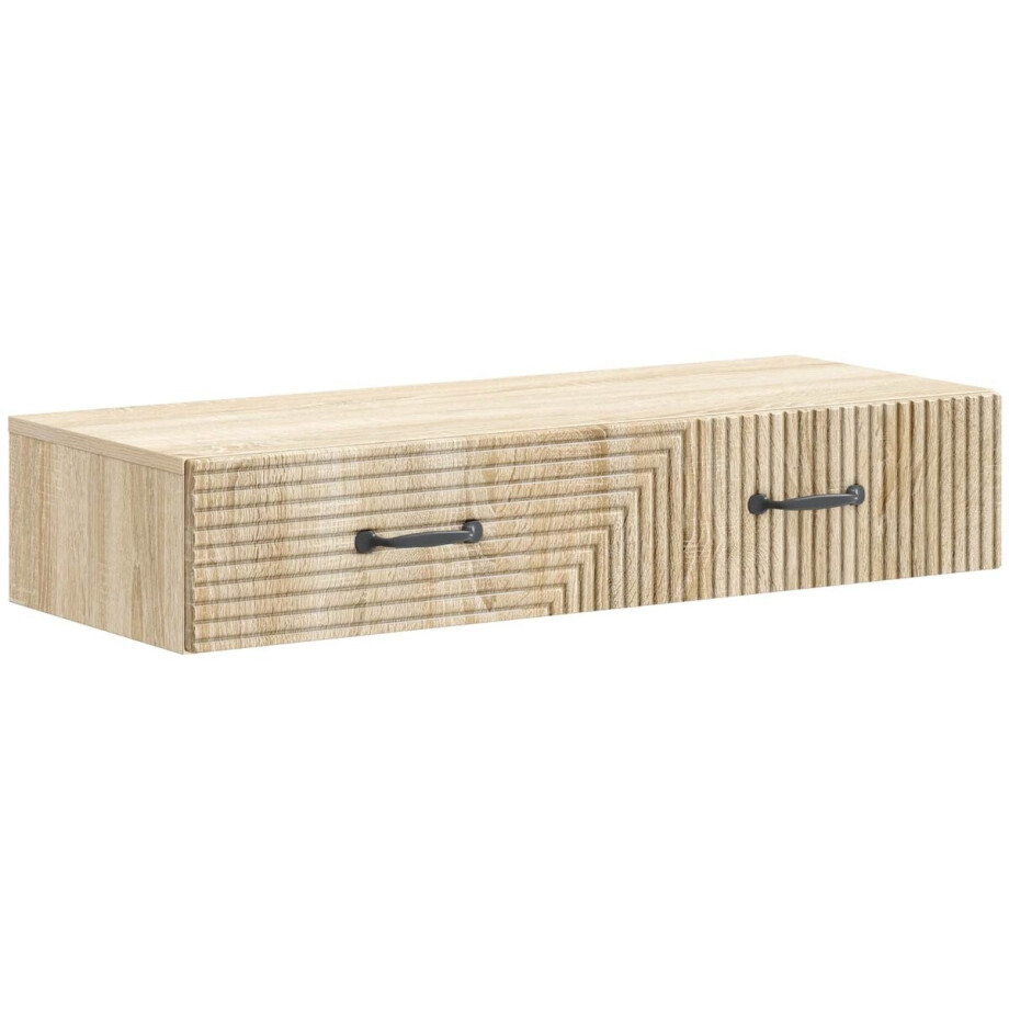 vidaXL - Wandgemonteerde - Zijtafel - 87,5 - x - 34,5 - x - 17 - cm - Bewerkt - hout afbeelding 1