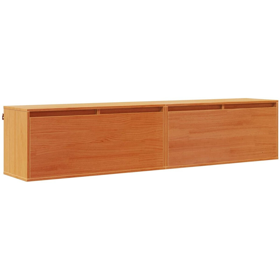vidaXL - Wandkast - 2 - pcs - Wasbruin - 80 - x - 30 - x - 35 - cm - Massief - grenenhout vidaXL - Wandkast - 2 - pcs - Wasbruin - 80 - x - 30 - x - 35 - cm - Massief - grenenhout afbeelding 1