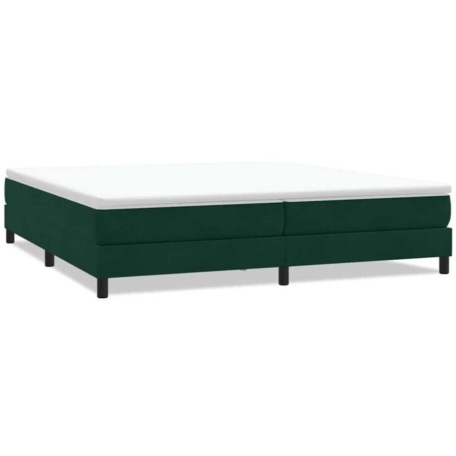 vidaXL - Bed - boxspring - zonder - matras - 200x210 - cm - fluweel - donkergroen vidaXL - Bed - boxspring - zonder - matras - 200x210 - cm - fluweel - donkergroen afbeelding 1