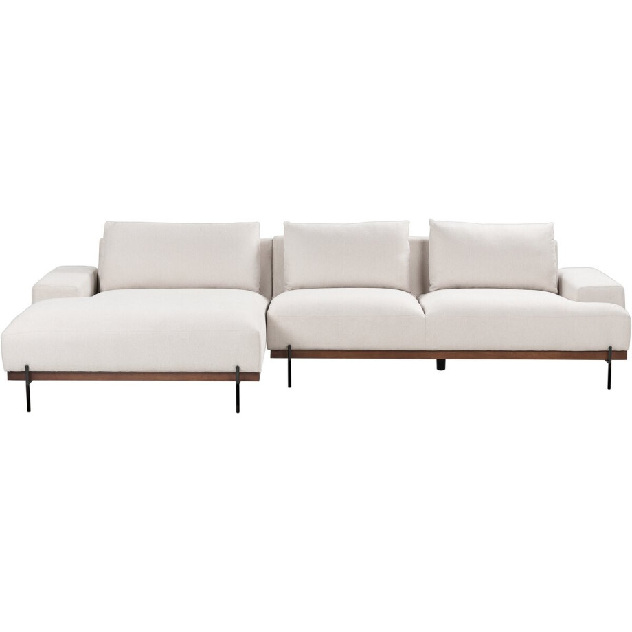 BELIANI MARIFERD - Hoekbank - Lichtbeige - Rechtszijdig - Polyester BELIANI MARIFERD - Hoekbank - Lichtbeige - Rechtszijdig - Polyester afbeelding 1
