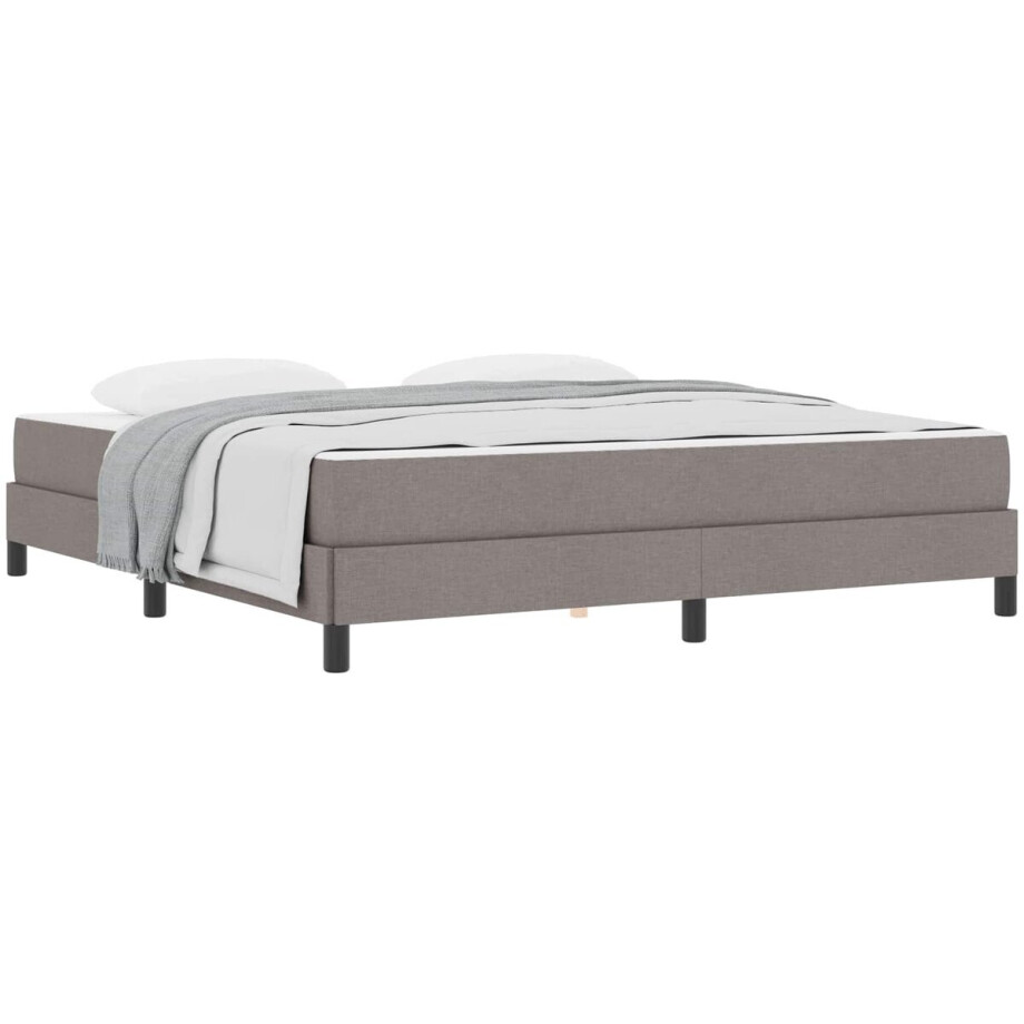 vidaXL - Boxspring - bed - met - matras - Taupe - 180 - x - 200 - cm - Stof vidaXL - Boxspring - bed - met - matras - Taupe - 180 - x - 200 - cm - Stof afbeelding 1