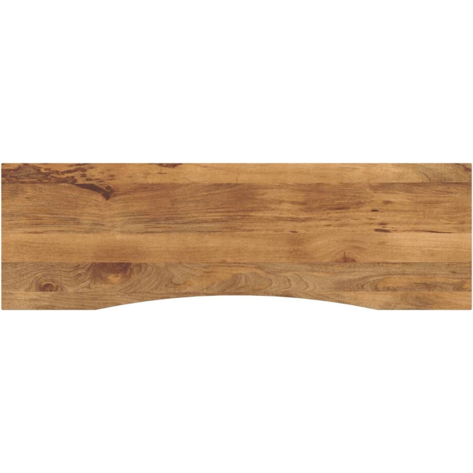 vidaXL - Bureaublad - met - ronding - 160x50x2,5 - cm - massief - ruw - mangohout afbeelding 1