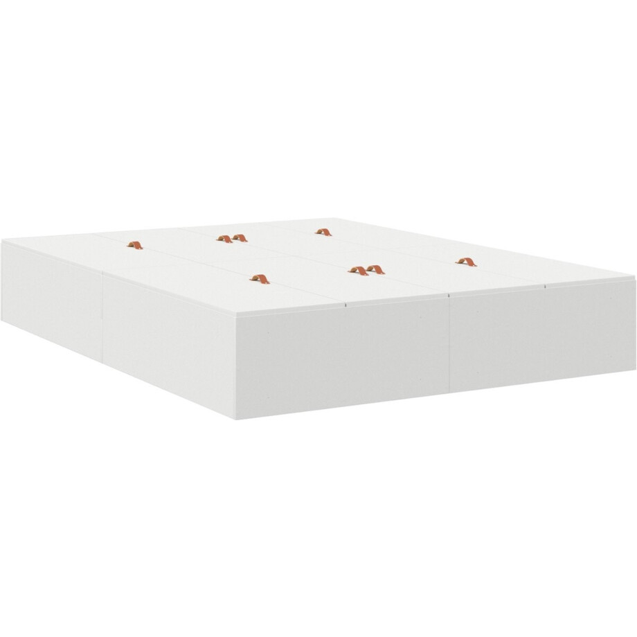 vidaXL - Opbergbedframe - met - opslag - Wit - 135 - x - 190 - cm - Bewerkt - hout vidaXL - Opbergbedframe - met - opslag - Wit - 135 - x - 190 - cm - Bewerkt - hout afbeelding 1