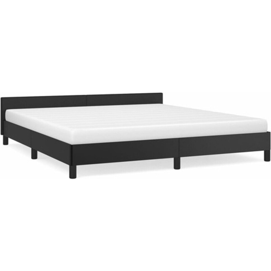 vidaXL - Bedframe - met - hoofdeinde - zonder - matras - 180x200 - cm - zwart vidaXL - Bedframe - met - hoofdeinde - zonder - matras - 180x200 - cm - zwart afbeelding 1