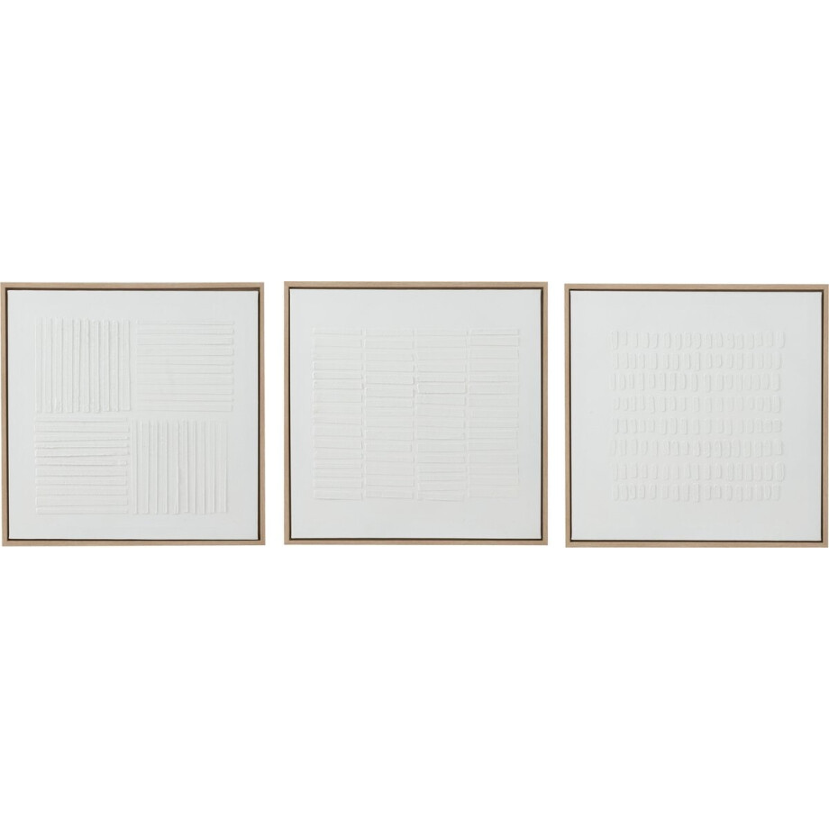 J-Line schilderij Lines - canvas - wit - 3 stuks afbeelding 1