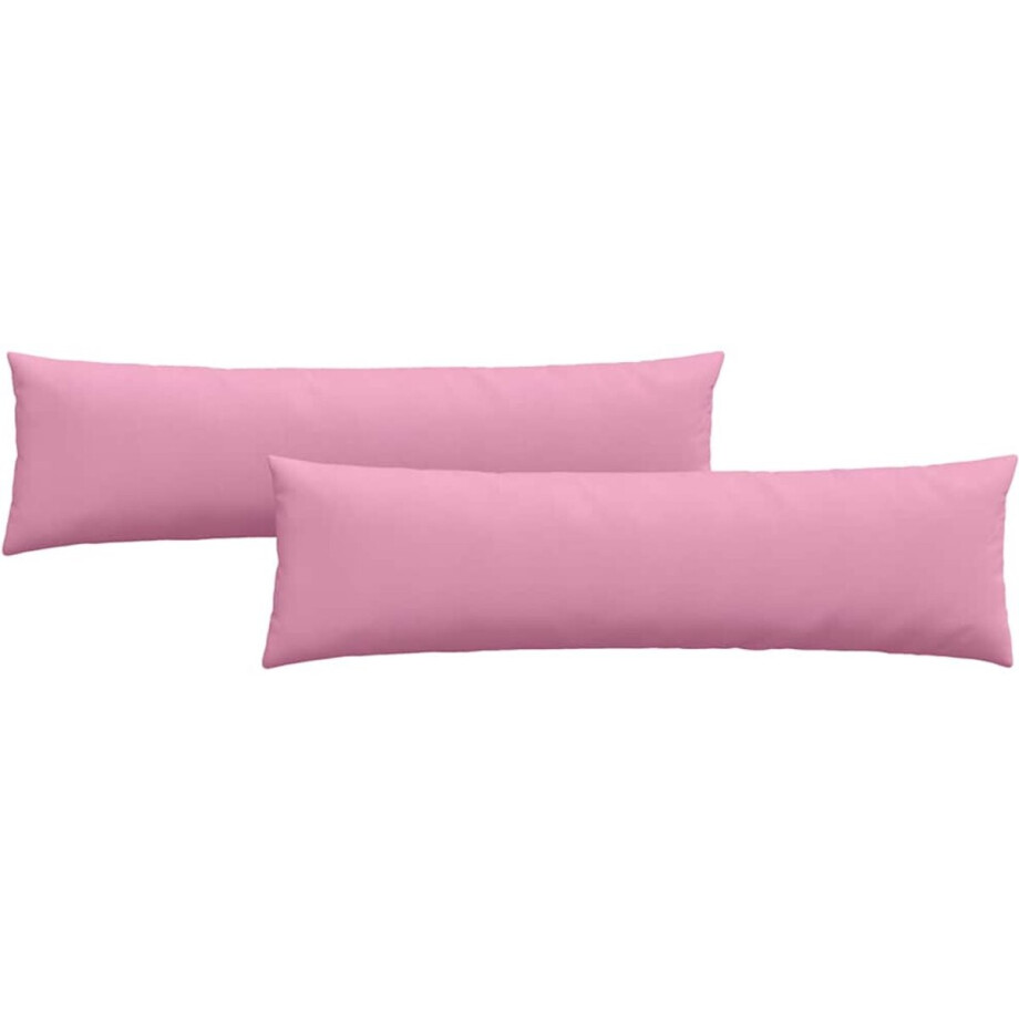 vidaXL - Zitkussens - 2 - pcs - Roze - 145 - x - 40 - cm - Stof afbeelding 1