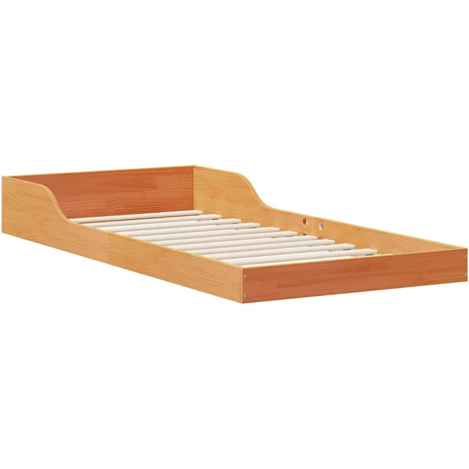 vidaXL - Bedframe - Wasbruin - 100 - x - 200 - cm - Massief - grenenhout afbeelding 1