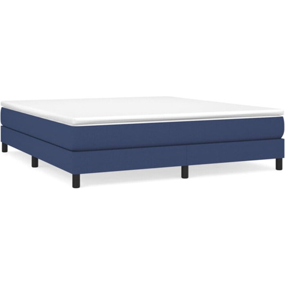 vidaXL - Boxspring - bed - stof - blauw - 180x200 - cm afbeelding 1