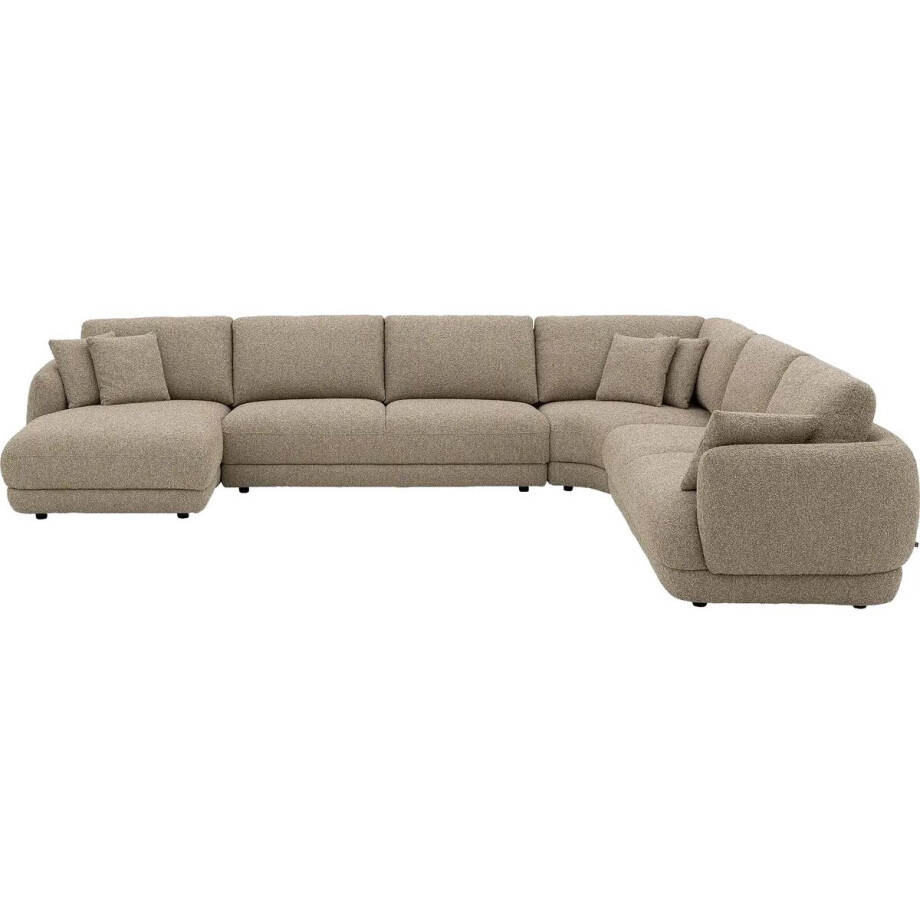 Goossens Premiere Hoekbank - Stof - Beige - 407 x 64 x 320 cm - Links Goossens Premiere Hoekbank - Stof - Beige - 407 x 64 x 320 cm - Links afbeelding 1