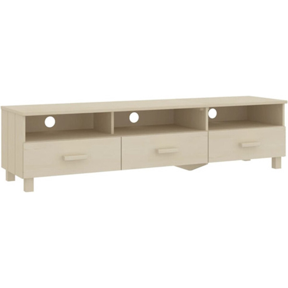 vidaXL - Tv-meubel - HAMAR - 158x40x40 - cm - massief - grenenhout - honingbruin afbeelding 1