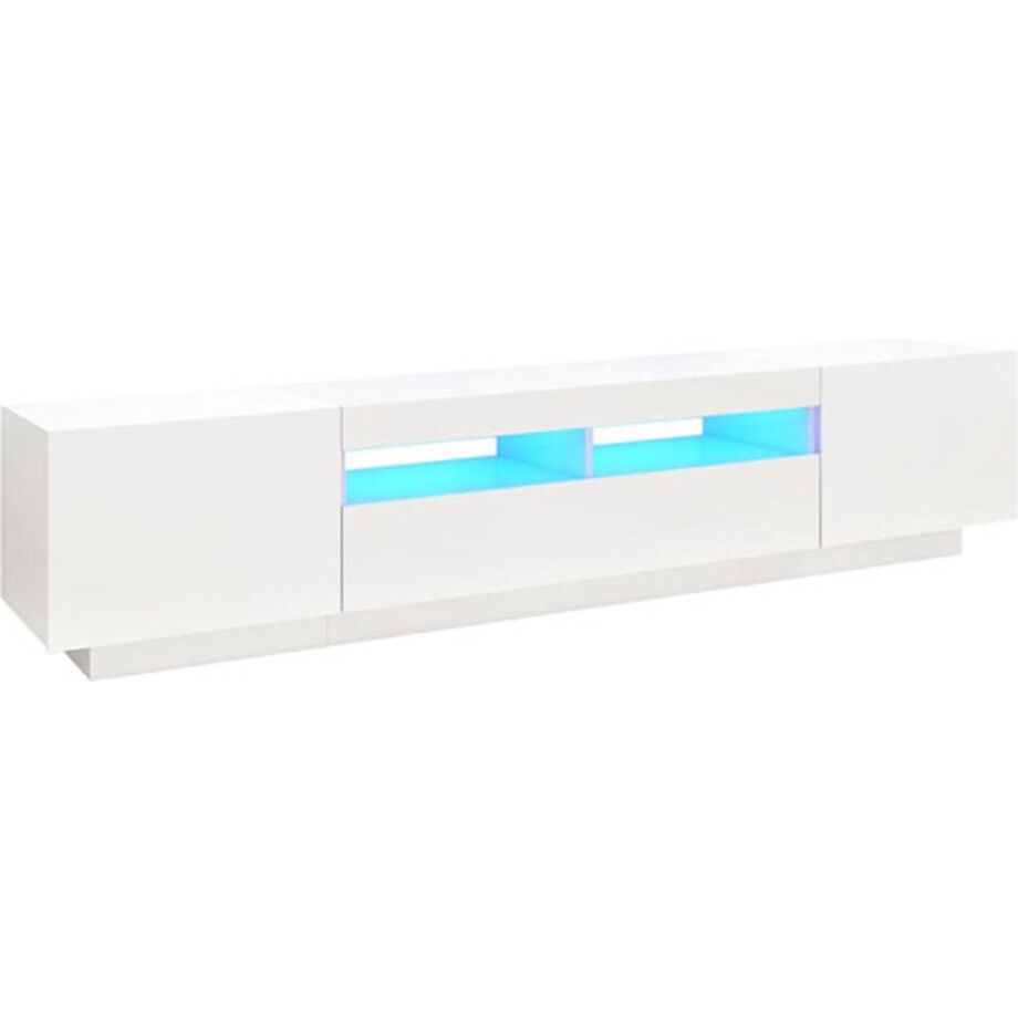 vidaXL - Tv-meubel - met - LED-verlichting - 200x35x40 - cm - wit afbeelding 1