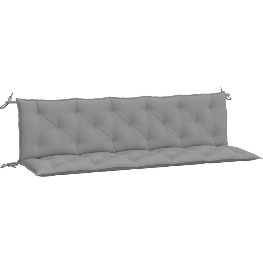 vidaXL - Tuinbankkussens - 2 - st - 180x50x7 - cm - oxford - stof - grijs afbeelding 1