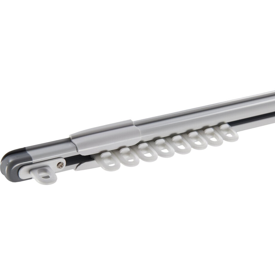 ACAZA Gordijnroede - Gordijnrail - Gordijnroede uitschuifbaar - Gordijnstang 145 tot 270 cm - Aluminium - Gebroken Wit afbeelding 1